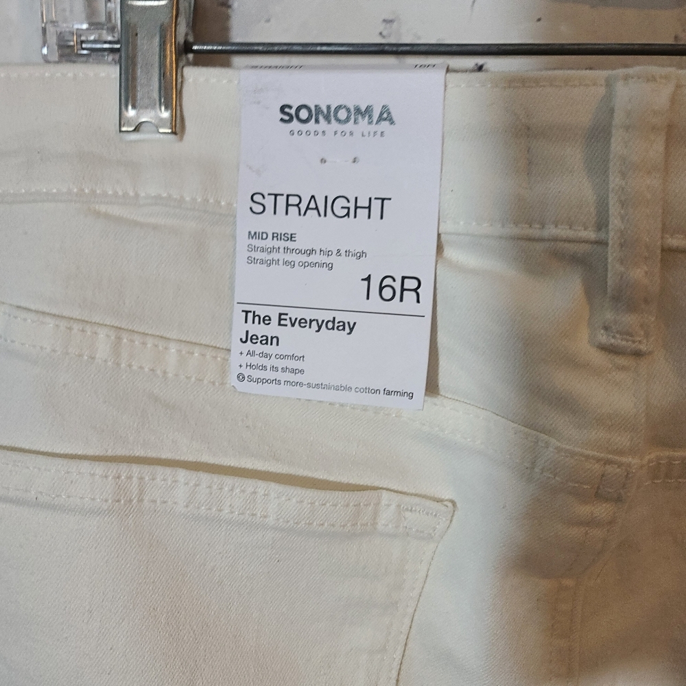 New Sonoma White Jeans Sz 16R Straight - Picture 7 of 8